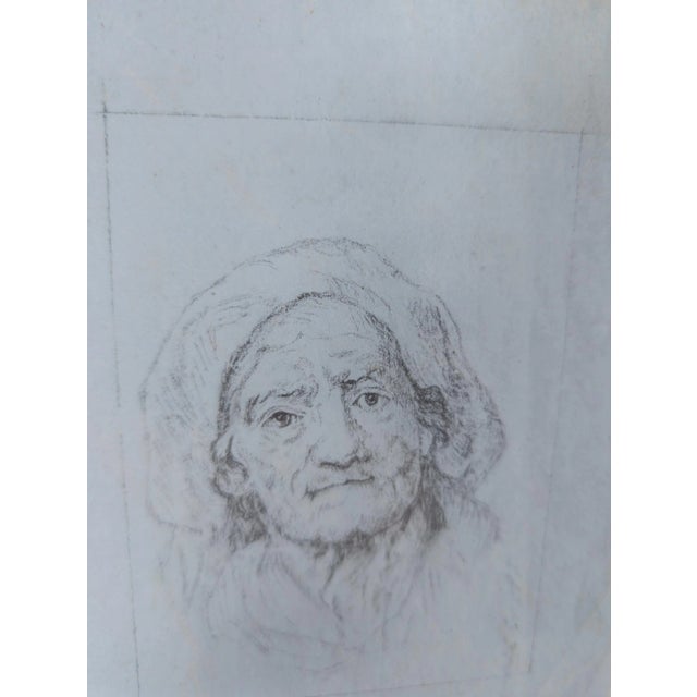 Blue 18th or 19th Century Pencil Drawing Study of Age With Childhood and Age For Sale - Image 8 of 9