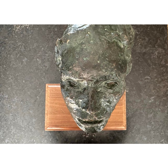 Bronze 1960s Vintage Mid-Century Bronze Sculpture Head of a Man John Henry Waddell For Sale - Image 8 of 12