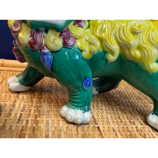 Pair of Colorful Vintage Asian Foo Dogs, 1980’s For Sale In Orlando - Image 6 of 6