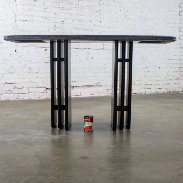 Late 20th Century Scandinavian Post Modern Sofa or Console Table Marble Rectangle Top by Bendixen Designs Made in Denmark For Sale - Image 18 of 18