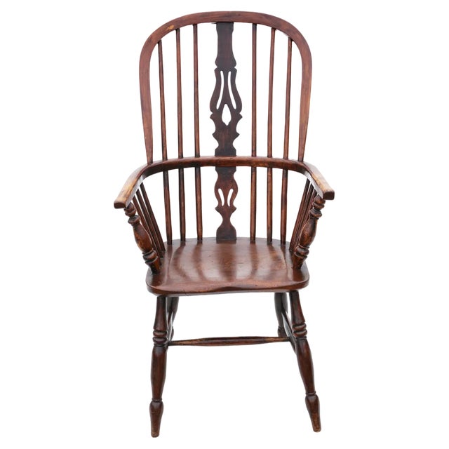Antique Ash and Elm Windsor Armchair, 19th Century For Sale
