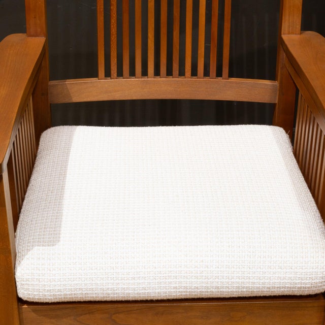 Pair Stickley Model 376 Mission Armchairs For Sale - Image 10 of 15