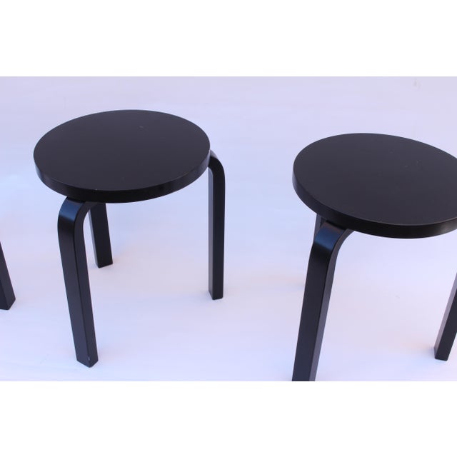 Black Model 60 Stools by Alvar Aalto for Artek, 2015, Set of 6, in Good conditions. Designed 1920 to 1949 This piece has...