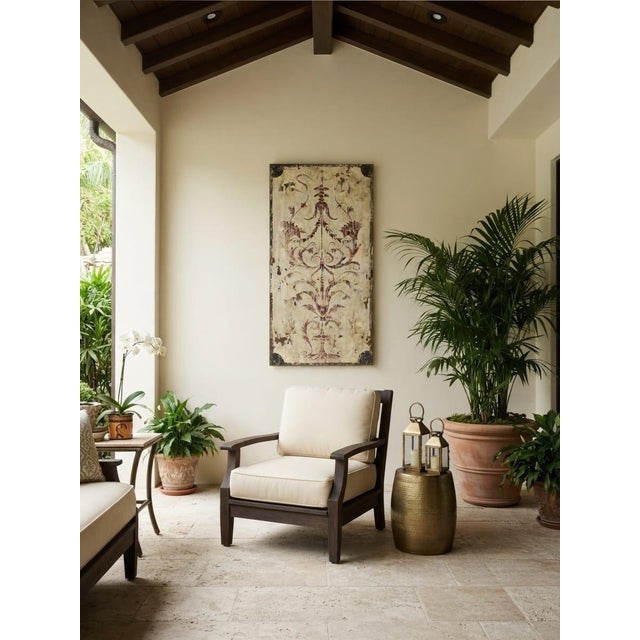 Vintage Neoclassical-Style Painted Wooden Wall Panel For Sale - Image 10 of 12