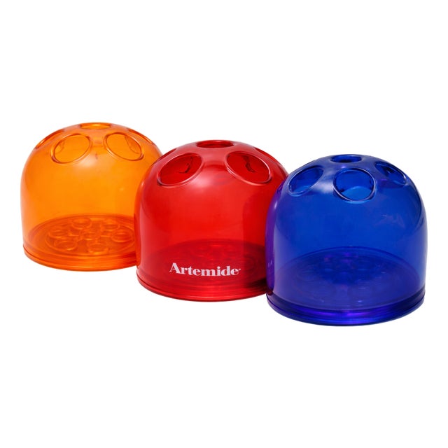 Translucent Dedalino Pen Holders by Emma Gismondi for Artemide, 1960s, Set of 3 For Sale