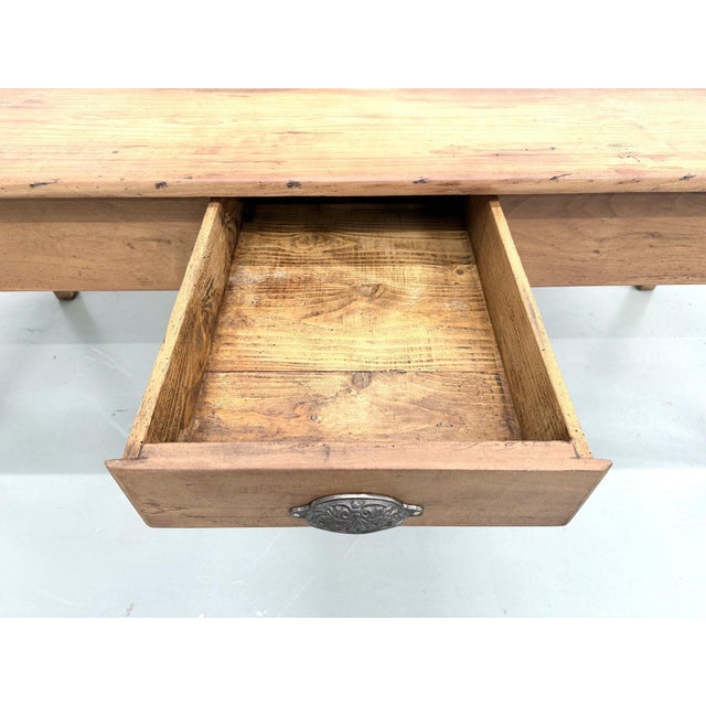 Antique Walnut Dining Table with Tapered Legs and Two Drawers, 1890s For Sale - Image 18 of 18