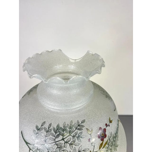 Vintage Spring Milk Glass Floral Table Lamp For Sale - Image 12 of 15