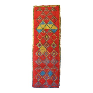 1990s Moroccan Vintage Runner Rug - 3'3" X 9'4" Ft For Sale