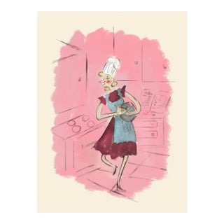 "The Cook" Limited Edition Print on Etching Paper by Tug Rice 2018 For Sale