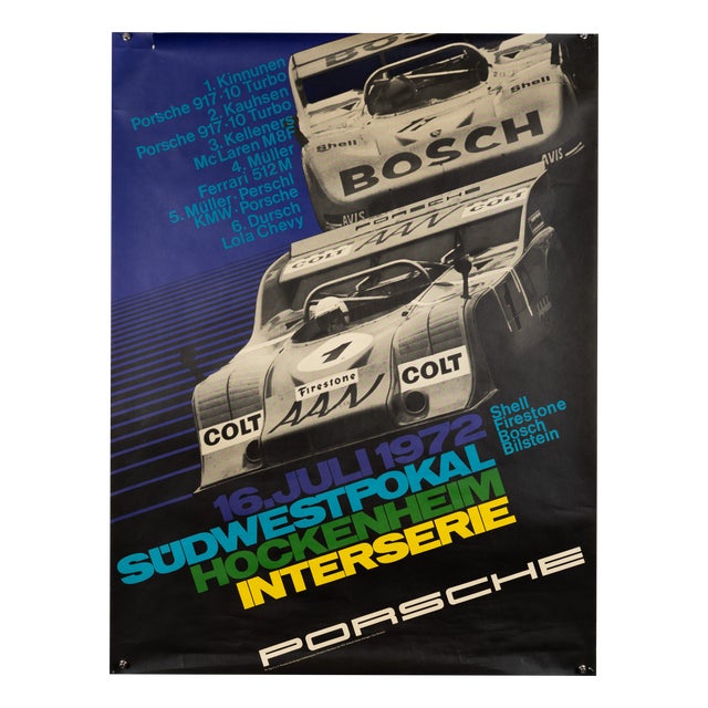 Porsche Southwest Cup Hockenheim Interserie Poster by Atelier Strenger, 1972 For Sale