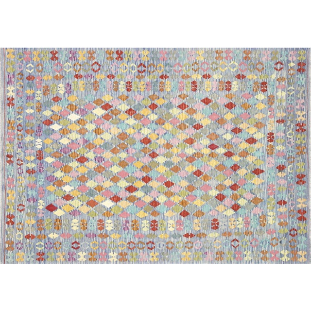 Contemporary Afghan Maimana Kilim Rug For Sale In Los Angeles - Image 6 of 6