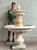 French Country Vintage Boho Cast Stone Two Tier Fountain For Sale - Image 3 of 10