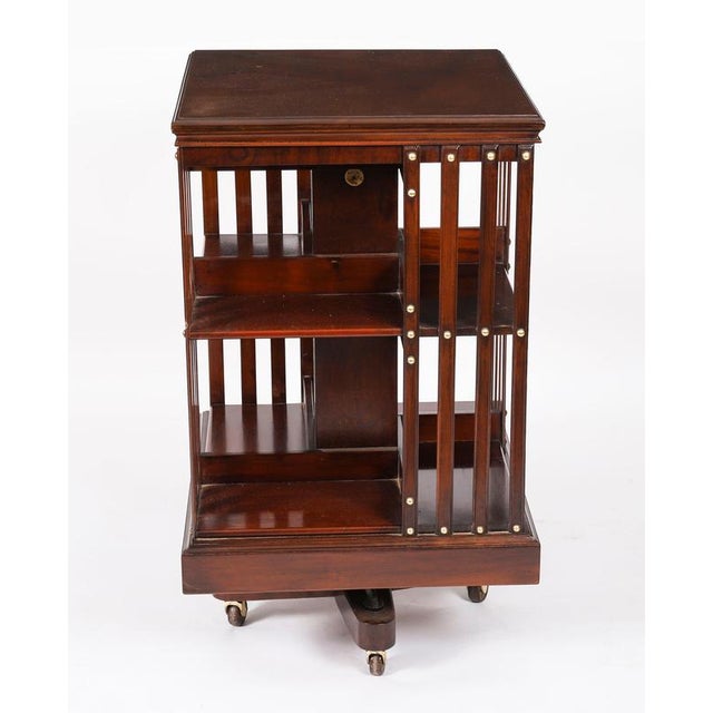 Antique English Mahogany Revolving Bookcase from Maple & Co., 1890 For Sale - Image 4 of 12