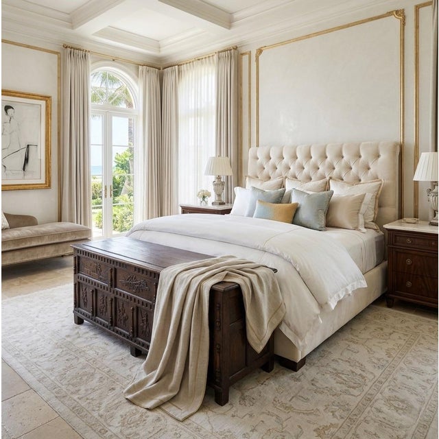 1970s English Carved Oak Coffer With Knight & Castle Motifs For Sale - Image 9 of 12