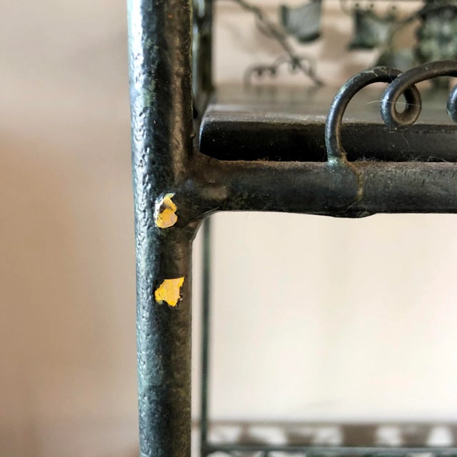 Verdigris Maitland Smith Verdigris Iron Grape Cluster Dry Bar For Sale - Image 8 of 10