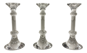 Vintage Belgian Crystal Candleholders from Val Saint Lambert, 1980s, Set of 3