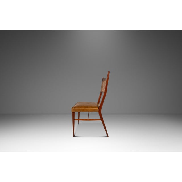 Mid-Century Modern Rare Mid-Century Modern Model 7001 Side Chair in Walnut & Leather Attributed to Paul McCobb for Directional, Usa, C. 1950's For Sale - Image 3 of 18