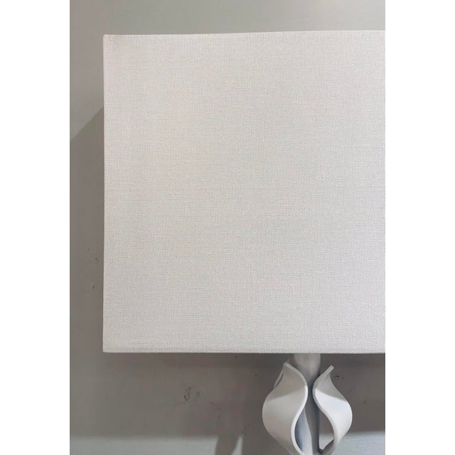 Worlds Away Worlds Away Modern White Iron Linda Wall Sconces Pair For Sale - Image 4 of 5