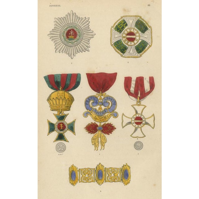Blue Plate III Orders of Austria, Golden Fleece and Saint Stephen, 1844 For Sale - Image 8 of 8