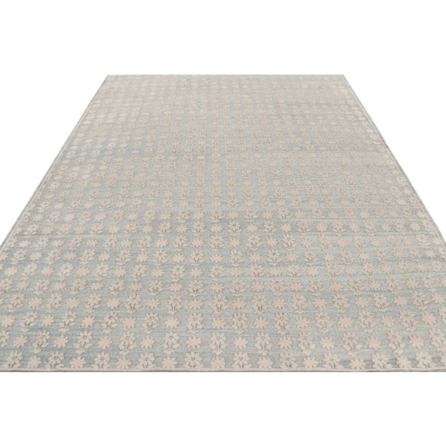 Not Yet Made - Made To Order Rug & Kilim’s Modern Block Print Runner Rug in Blue with White Floral Patterns - 3x10 For Sale - Image 5 of 7