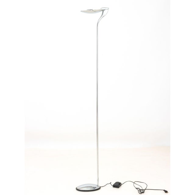 Lareico Italian Mid-Century Modern Chrome Floor Lamp, marked "Lareic / Milano / Italia " to underside. 75.5" H x 11.5" W x...