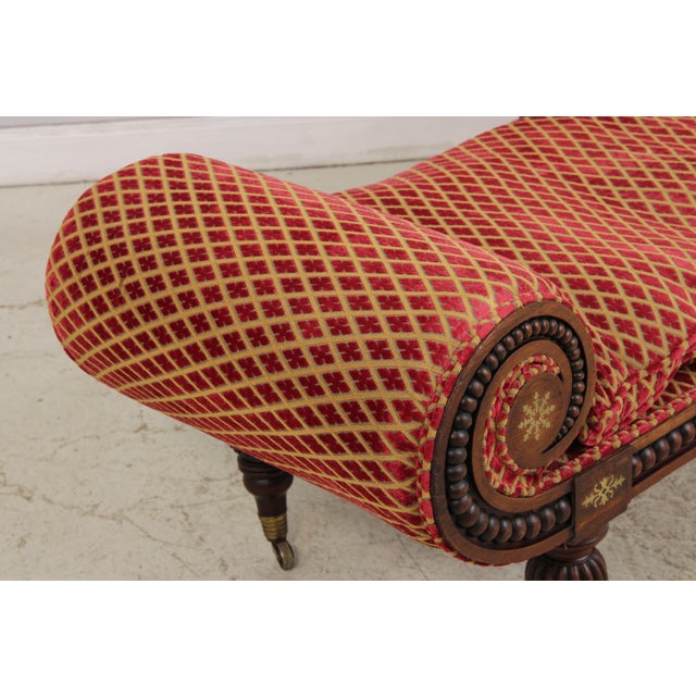 Wood Antique English 19th C. Mahogany Fainting Couch Recamier For Sale - Image 7 of 18