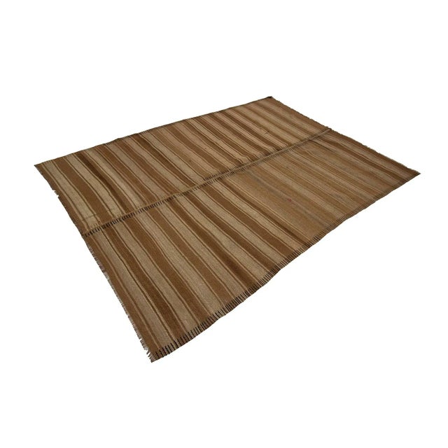 Vintage Turkish Natural Brown Kilim Rug - 5′9″ × 7′10″ For Sale - Image 4 of 7