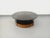 Vintage round coffee table from the 1960s/70s, superb design with a magazine rack, made of curved teak, chrome-plated...