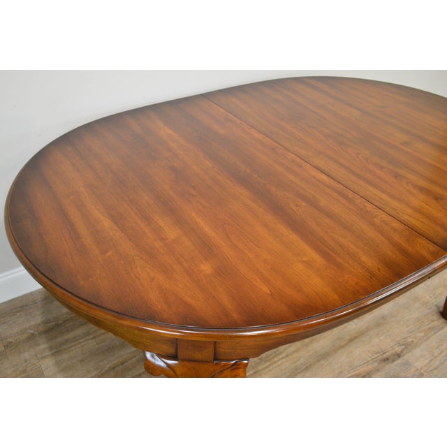 Statton Cherry Oxford Finish Oval Queen Anne Dining Table Chairish