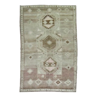 Mid 20th Century Zabihi Collection Tribal Turkish Room Size Rug - 6'9" x 12'2" For Sale