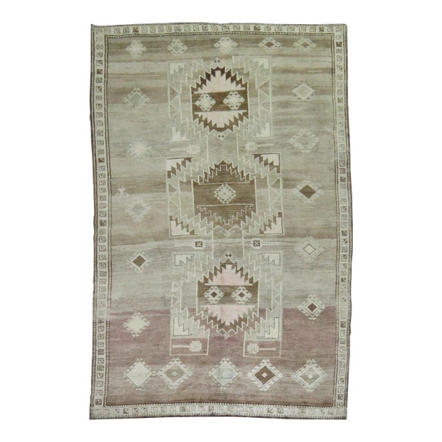 Mid 20th Century Zabihi Collection Tribal Turkish Room Size Rug - 6'9" x 12'2" For Sale