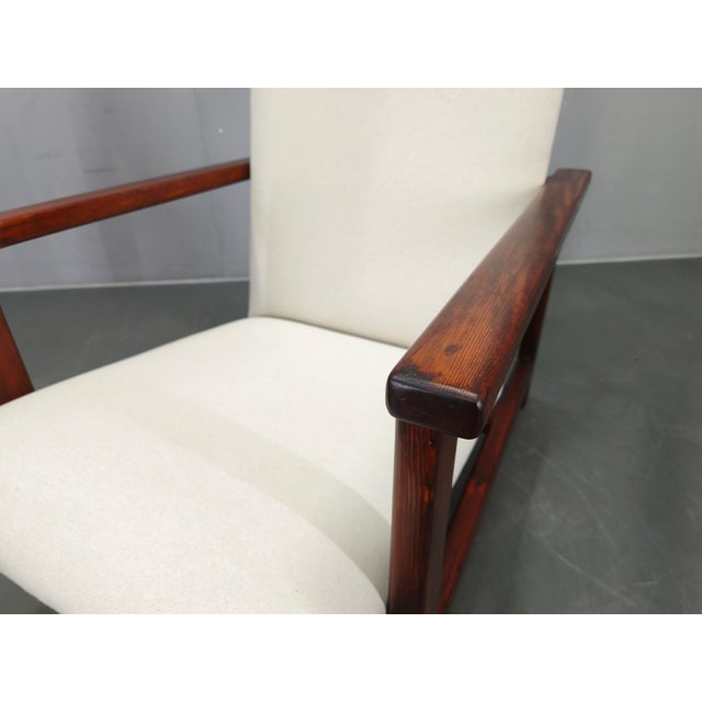 White Mid-Century Modern Pine Lounge Chairs, Czechoslovakia, 1970s, Set of 2 For Sale - Image 8 of 15