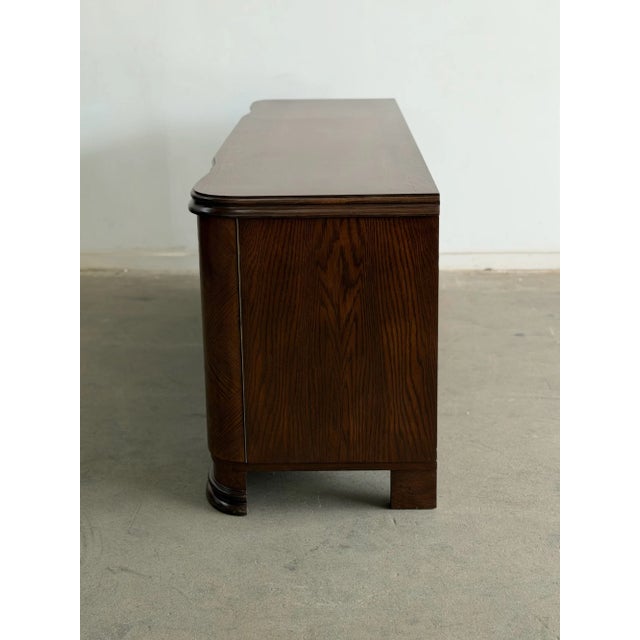 1940s Art Deco Credenza in Oak and Walnut For Sale - Image 10 of 13