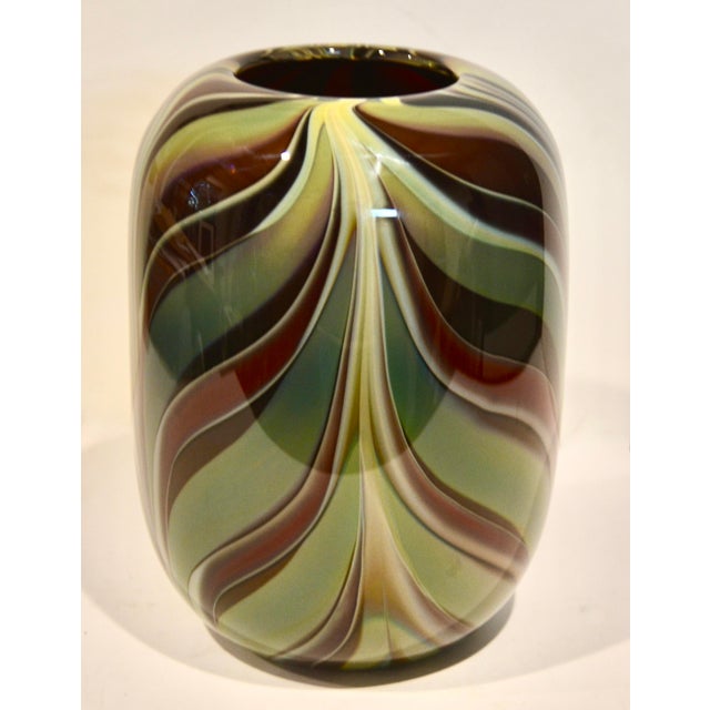 Mid-Century Modern Stunning Murano Italian Glass Vase For Sale - Image 3 of 7