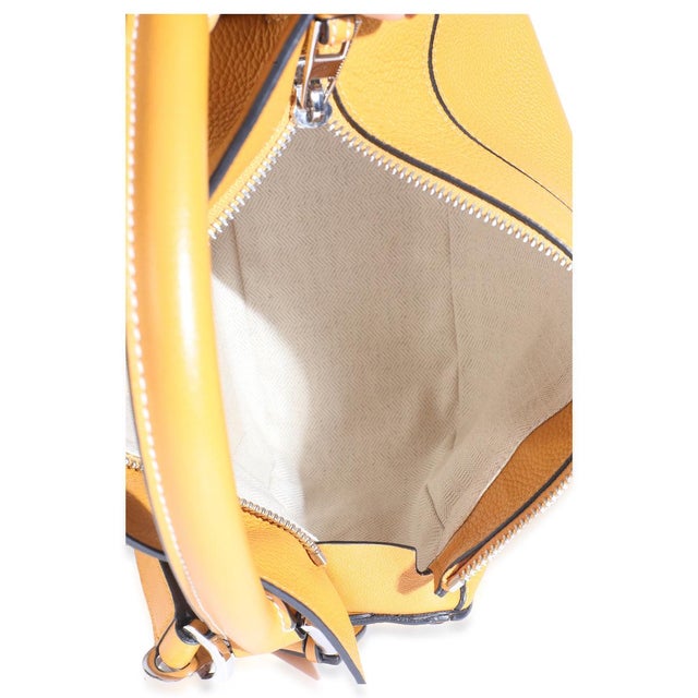Yellow Grained Calfskin Small Puzzle Bag For Sale - Image 9 of 9