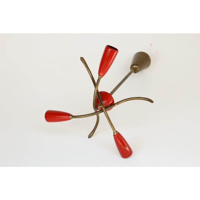 Small Italian Pendant Lamp in the style of Stilnovo, 1950s For Sale - Image 4 of 11