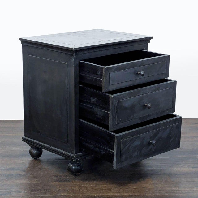 Traditional Restoration Hardware Zinc Three Drawer Nightstand For Sale - Image 3 of 11