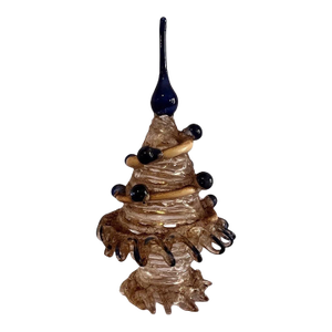 Vintage 4" Handmade German Lampwork Glass Tree With Aventurine Accents