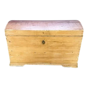 Over-Sized 19th Century German Scrubbed Pine Domed Trunk Blanket Chest