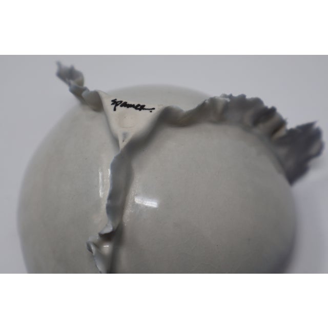 Joann Spamer Signed Porcelain Winged Sculptural Vessel With Artist Note, 1986 For Sale - Image 13 of 18