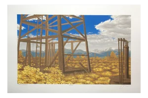 1980s "After the Harvest" Colorado Landscape Numbered Serigraph by Robert Rigel