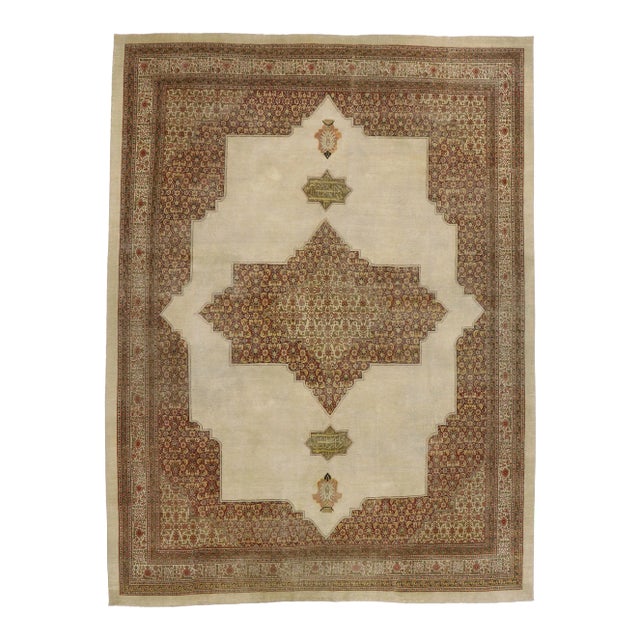 Antique Persian Tabriz Rug - 10'09 X 14'3 For Sale
