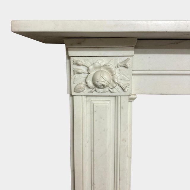 Regency English Fireplace Mantels in White Marble, 1830, Set of 2 For Sale - Image 14 of 17
