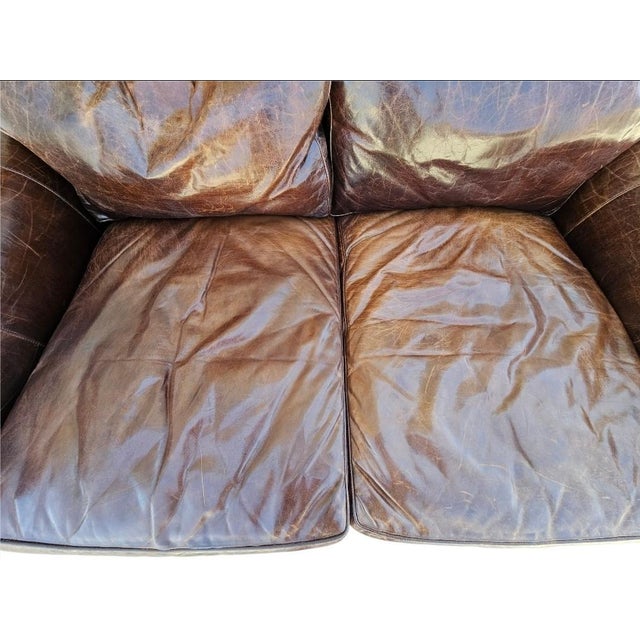 Restoration Hardware Lancaster Luxe Depth Brompton Sofa in Cocoa Leather For Sale - Image 10 of 18