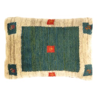 Fine Hand Knotted Persian Gabbeh Pillow For Sale