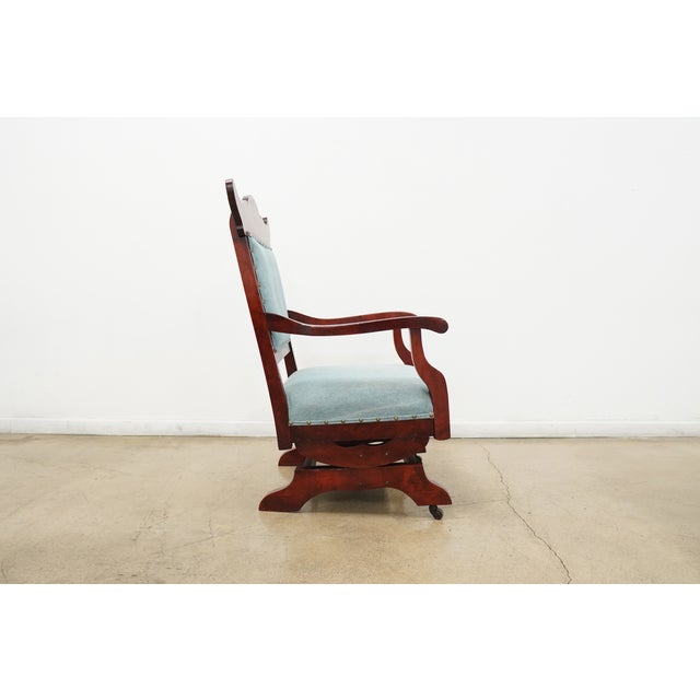 1970s Vintage Eastlake Revival Platform Rocking Chair For Sale - Image 5 of 15