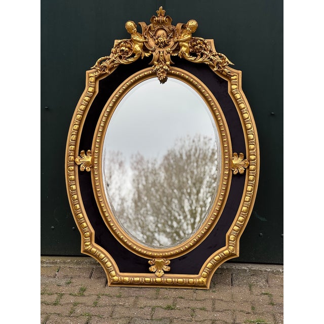 1980s French Louis XVI Gold Wood Wall Mirror For Sale - Image 16 of 18