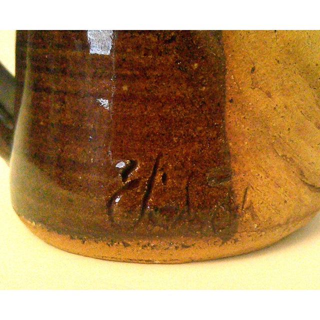 Vintage 1997 Elizabeth Signed Ugly Mug/Face Pottery Mug Football Player Pristine For Sale - Image 9 of 9