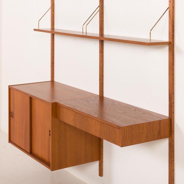 Mid-Century Danish Teak Wall Unit Is the style of P. Cadovius, 1960s, Set of 11 For Sale - Image 14 of 16