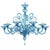 Early 21st Century Venetian Blue Satin Murano Glass Chandelier by Simoeng For Sale - Image 5 of 8